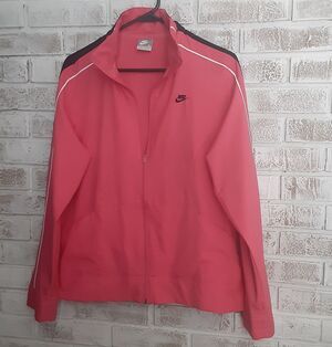 Nike Zip Up Jacket Hot Pink w/Racing Stripe sz L Active